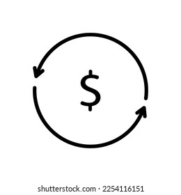 money convert icon on the white background