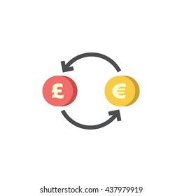 Money convert icon. Pounds to Euro. Euro to Pounds.