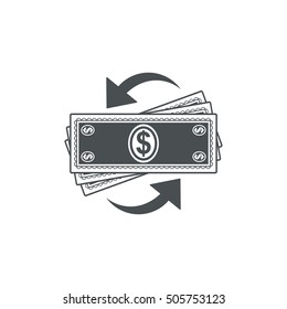 Money Convert Icon Vector flat design style