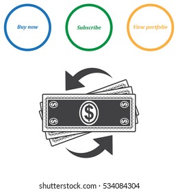 Money Convert Icon Vector flat design style