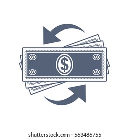 Money Convert Icon Vector flat design style