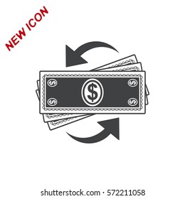 Money Convert Icon Vector flat design style