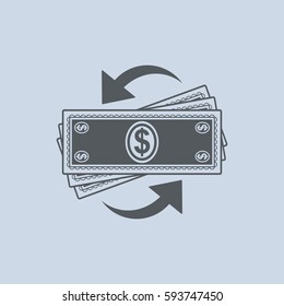 Money Convert Icon Vector flat design style