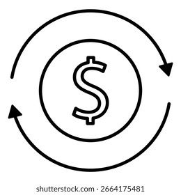 Convertir dinero Icono Vector, Ilustración vectorial