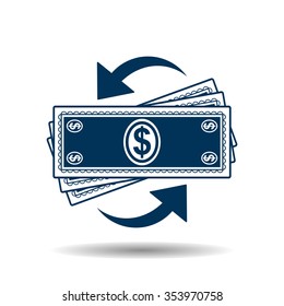 money convert  icon, vector illustration. Modern design. Flat design style
