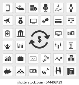 money convert icons universal set for web and mobile