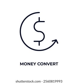 money convert outline icon. Linear vector from business concept. Thin line money convert icon isolated on white background