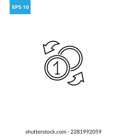 Money convert outline icon Vector illustration