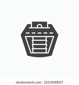 Money counting machine black solid vecor icon