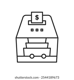 Money counting machine icon. isolated vector icon.
