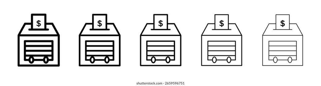 Icono de la máquina de contar dinero o estilo negro del contorno de la ilustración del logotipo