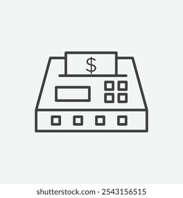 Conjunto de ícones da máquina de contagem de dinheiro. ilustração vetorial.