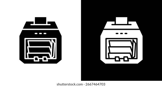 Colección de símbolo de icono de máquina de conteo de dinero. Vector plano ilustración de stock.