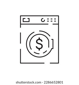 Money crime line icons. Fraud, Online thief and Steal cash set. Phishing robbery, launder money crime and tax offense line icons. Financial evasion, online fraud and wallet cash. Vector 