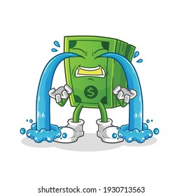 money crying illustration. character vector