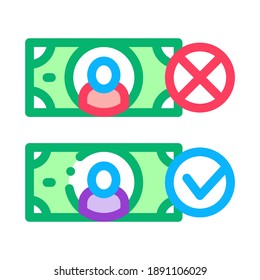 Money Currency Comparisons Icon Vector. Outline Money Currency Comparisons Sign. Isolated Contour Symbol Illustration