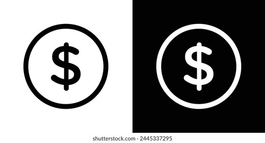 Money Currency and Dollar Icons. Cash Profit and Financial Operation Symbol.