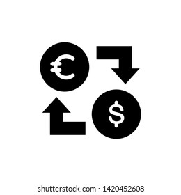 money currency exchange icon solid vector