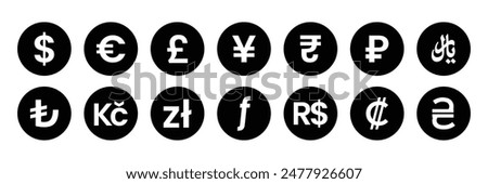 Money currency icon set. Currency exchange icon vector illustration.