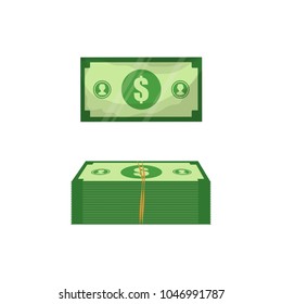 Money currency vector illustration. Various money bills dollar cash paper bank notes.