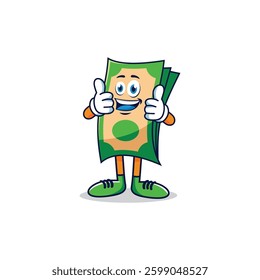 Money cute cartoon character logo