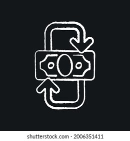Money cycle chalk icon. Investment. Vector black illustration.