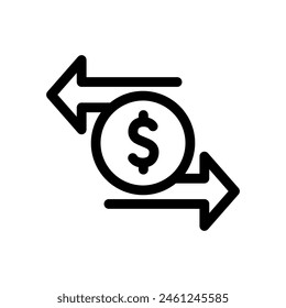 Money Cycle Icon. Business and Finance Vector. Line Style Symbol.