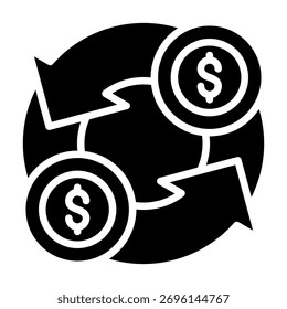 Elemento Del Icono Del Ciclo Del Dinero Para El Diseño Y El Vector