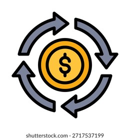 Money Cycle Icon Element For Design