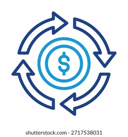 Elemento del icono del ciclo del dinero para el diseño