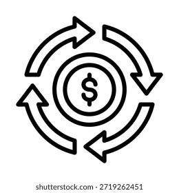 Money Cycle Icon Element For Design