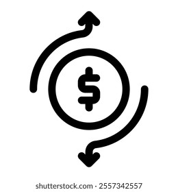Money cycle icon with simple and line style