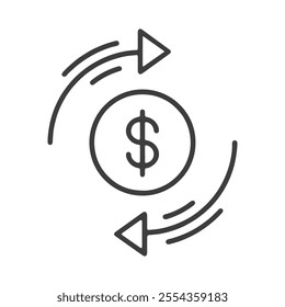 money cycle line icon vector