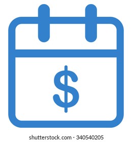 Money Day vector icon. Style is flat symbol, cobalt color, rounded angles, white background.
