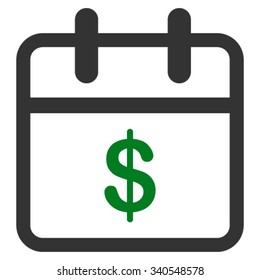 Money Day vector icon. Style is bicolor flat symbol, green and gray colors, rounded angles, white background.