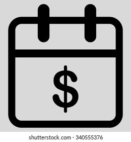 Money Day vector icon. Style is flat symbol, black color, rounded angles, light gray background.
