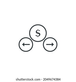 Money decision icon, vector money decision icon, vector illustration