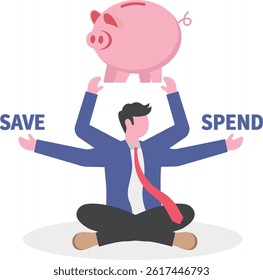 Money decision.financial options when receive bonus or extra money, choose to invest or pay off debt concept

