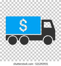 Money Delivery icon. Vector pictogram style is a flat symbol, color, chess transparent background. Designed for software and web interface toolbars and menus.