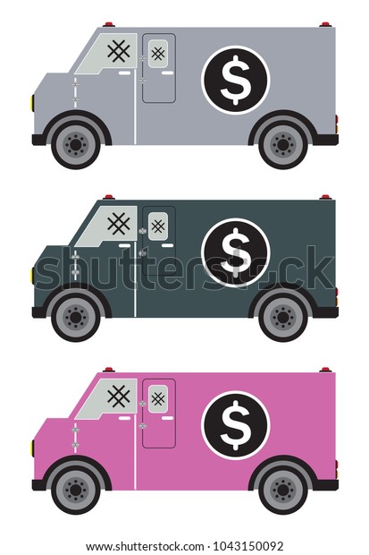 Money\
delivery Van or Armored Van Vector and\
Illustration