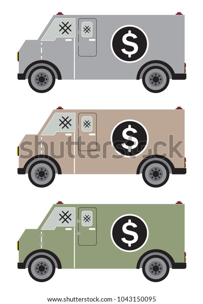 Money\
delivery Van or Armored Van Vector and\
Illustration