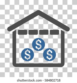 Money Depository icon. Vector illustration style is flat iconic bicolor symbol, cobalt and gray colors, transparent background. Designed for web and software interfaces.