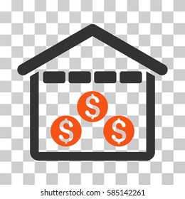 Money Depository icon. Vector illustration style is flat iconic bicolor symbol, orange and gray colors, transparent background. Designed for web and software interfaces.
