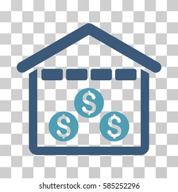 Money Depository icon. Vector illustration style is flat iconic bicolor symbol, cyan and blue colors, transparent background. Designed for web and software interfaces.