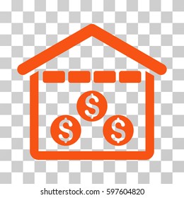 Money Depository icon. Vector illustration style is flat iconic symbol, orange color, transparent background. Designed for web and software interfaces.
