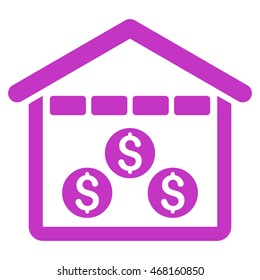Money Depository icon. Vector style is flat iconic symbol with rounded angles, violet color, white background.