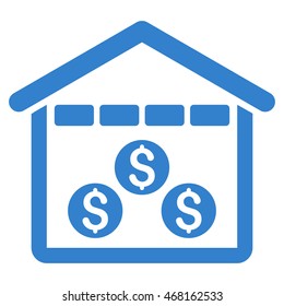 Money Depository icon. Vector style is flat iconic symbol with rounded angles, cobalt color, white background.