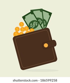Money design over beige background, vector illustration
