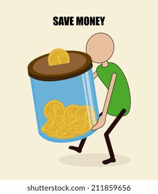 Money design over beige background, vector illustration