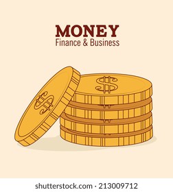 Money design over beige background, vector illustration